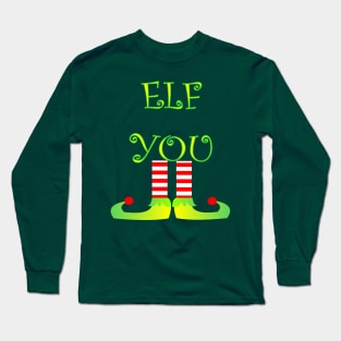 1980s Matching Family Christmas Funny  Elf Long Sleeve T-Shirt